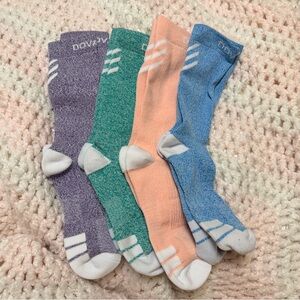 DOVAVA Dri-tech Compression Crew Socks (4 Pair), Comfort Boost Circulation, L/XL